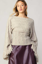 Current Air Grey Mist Shrug and Sweater Inner Top Set