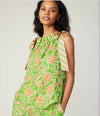 Current Air Green and Orange Printed Halter Neck Top
