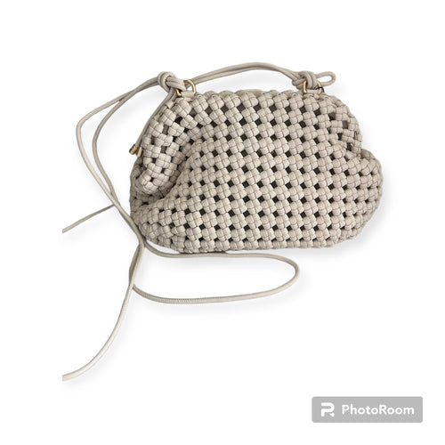 Woven White Bag with Double Strap