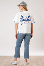Fantastic Fawn Baseball Top with Sequin Embroidery
