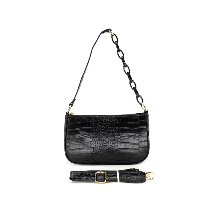 Black Small Handbag with Removable Strap