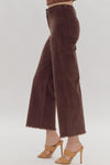 Entro Coffee High Waist Wide Leg Corduroy Pants