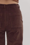 Entro Coffee High Waist Wide Leg Corduroy Pants