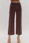 Entro Coffee High Waist Wide Leg Corduroy Pants