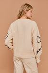 Gilli Cream Long Sleeve Crew Neck Ribbon Sweater