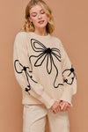 Gilli Cream Long Sleeve Crew Neck Ribbon Sweater