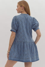 Entro Quilted Denim Short Sleeve Dress