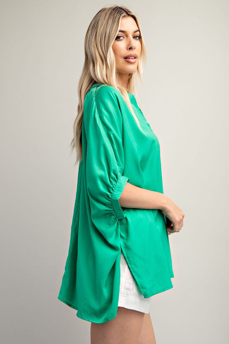 Glam Kelly Green Oversized Top