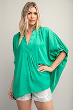 Glam Kelly Green Oversized Top