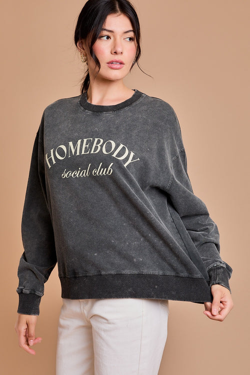 Gilli Charcoal Washed Homebody Sweatshirt