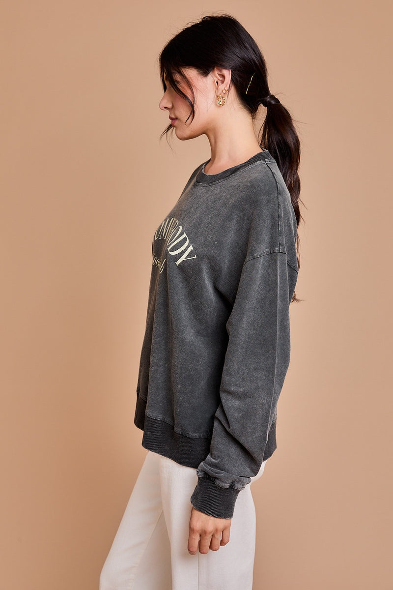 Gilli Charcoal Washed Homebody Sweatshirt