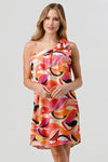 Pixie + Ivy Hot Pink Print One Shoulder Dress