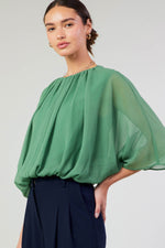 Current Air Leaf Green Dolman Sleeve Top