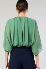 Current Air Leaf Green Dolman Sleeve Top