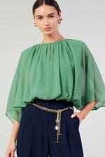 Current Air Leaf Green Dolman Sleeve Top