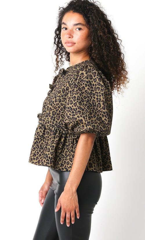 Olivaceous Leopard Three Tie Top