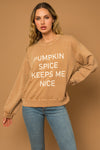 Gilli Tan Round Neck Long Sleeve Pumpkin Sweatshirt