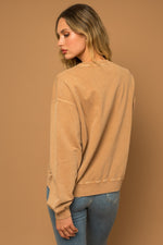 Gilli Tan Round Neck Long Sleeve Pumpkin Sweatshirt