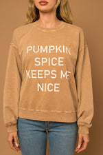 Gilli Tan Round Neck Long Sleeve Pumpkin Sweatshirt