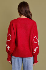 Gilli Red and Cream Ribbon Sweater