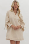 Entro Sand Denim Long Sleeve Dress