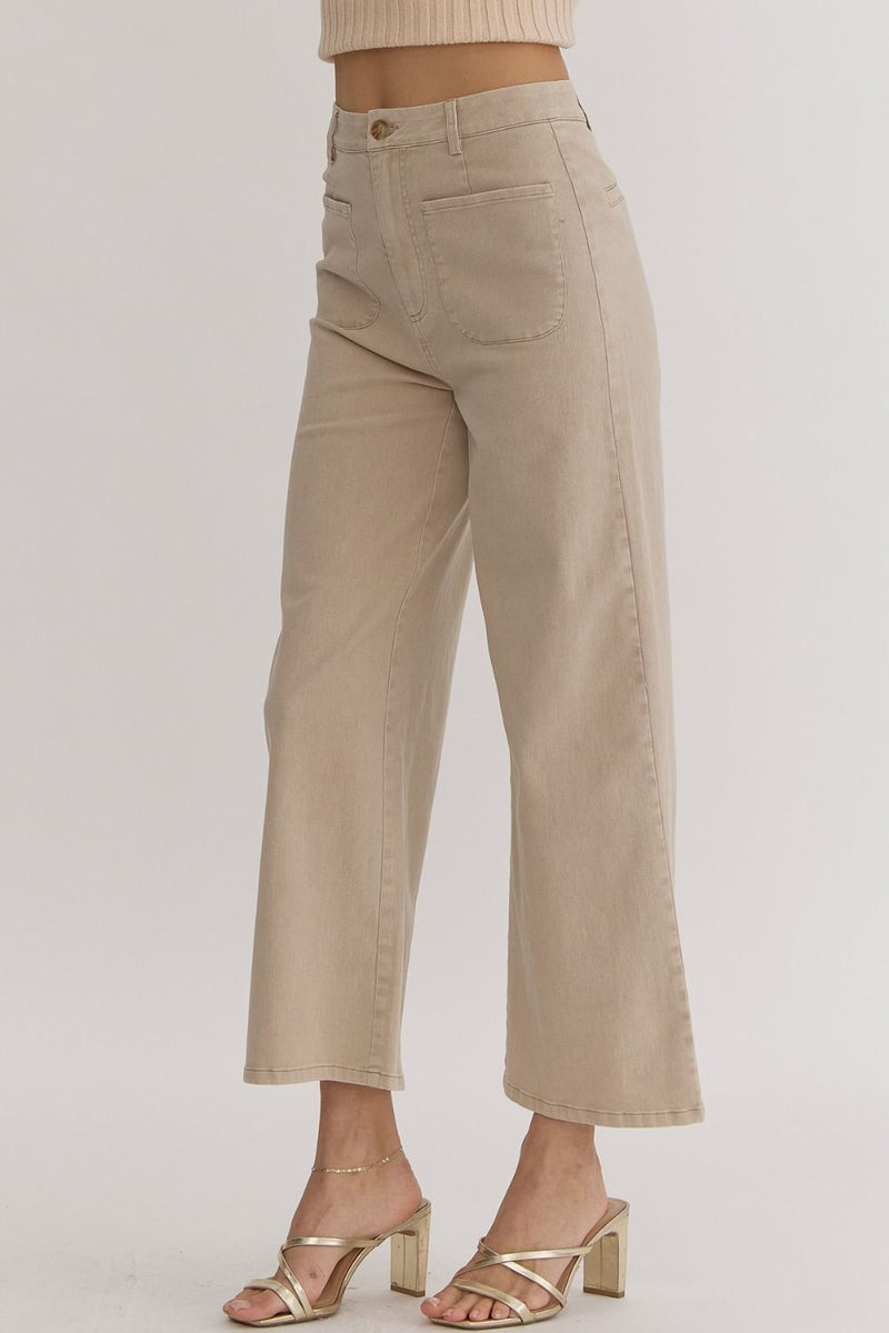 Entro Stone High Waist Wide Leg Pants