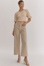 Entro Stone High Waist Wide Leg Pants