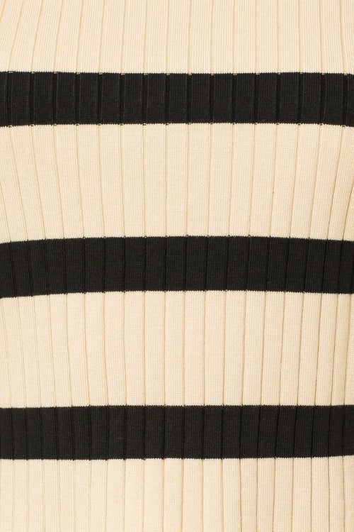 Gilli Cream and Black Stripe Ribbed Skirt