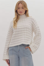 Entro White Turtleneck Crop Sweater