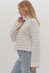 Entro White Turtleneck Crop Sweater