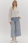 Entro White Turtleneck Crop Sweater