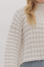 Entro White Turtleneck Crop Sweater