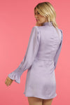 Lavender High Collar Mini Dress