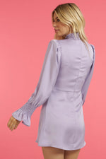 Lavender High Collar Mini Dress