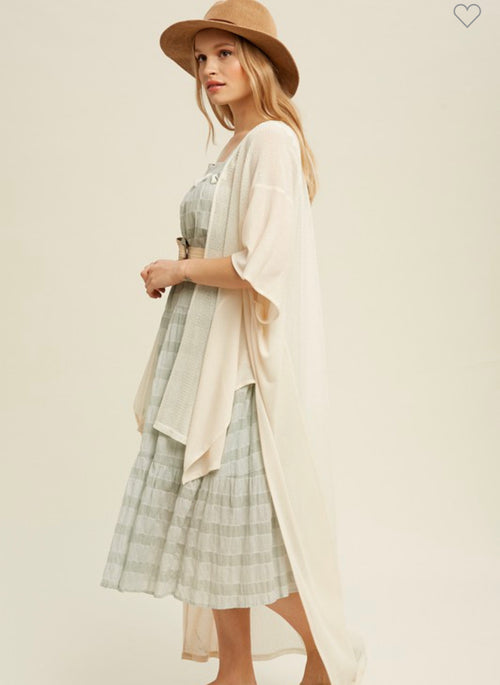 Natural Knit Maxi Kimono