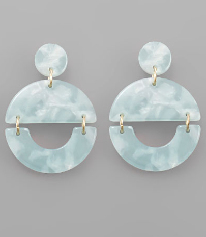 Mint Half Moon Earrings